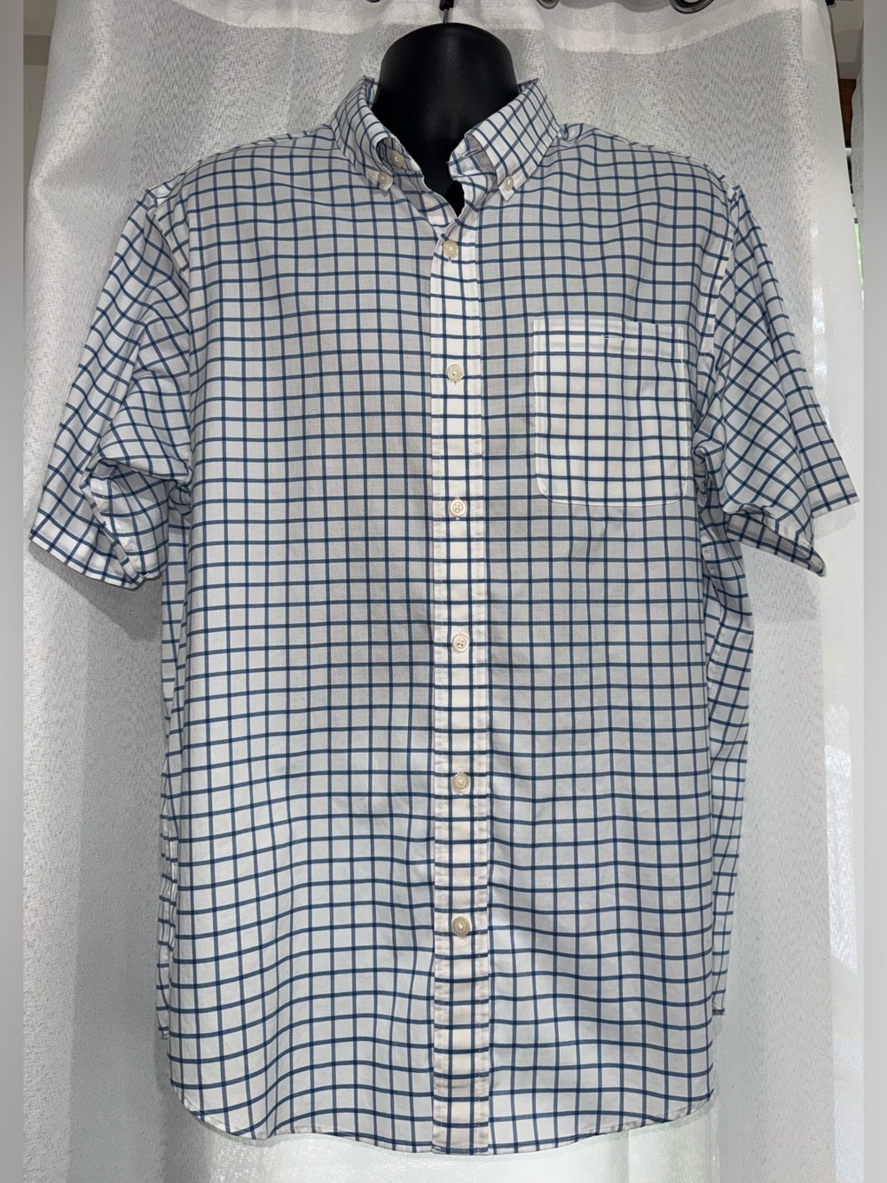 Orvis Men's Classic Fit Short Sleeve Plaid Button Down Shirt Size Large